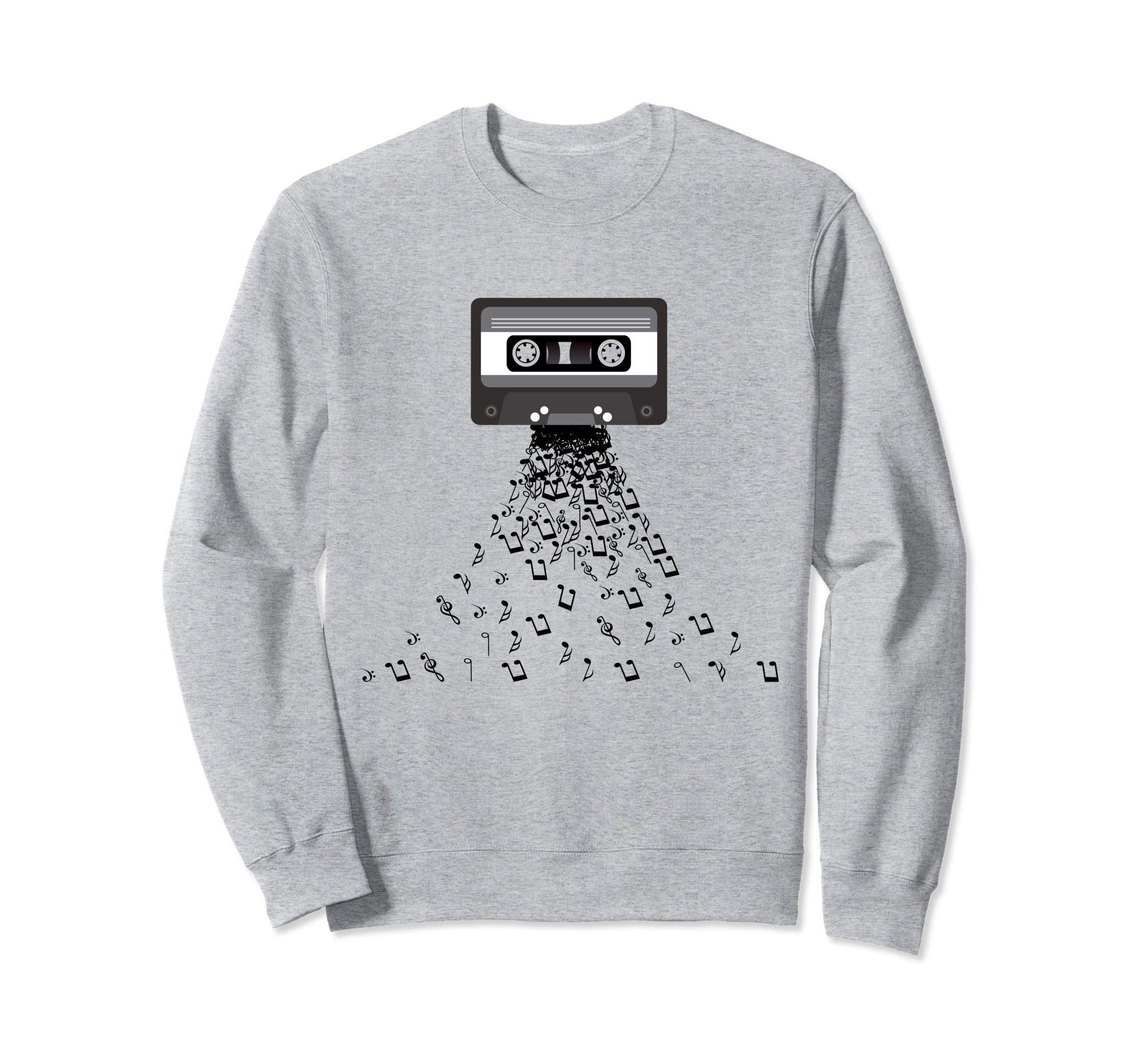 Cassette Music Notes Cassette Sweatshirt - Fun Novelty Design Men Women - T-Shirt, Sweatshirt, Hoodie