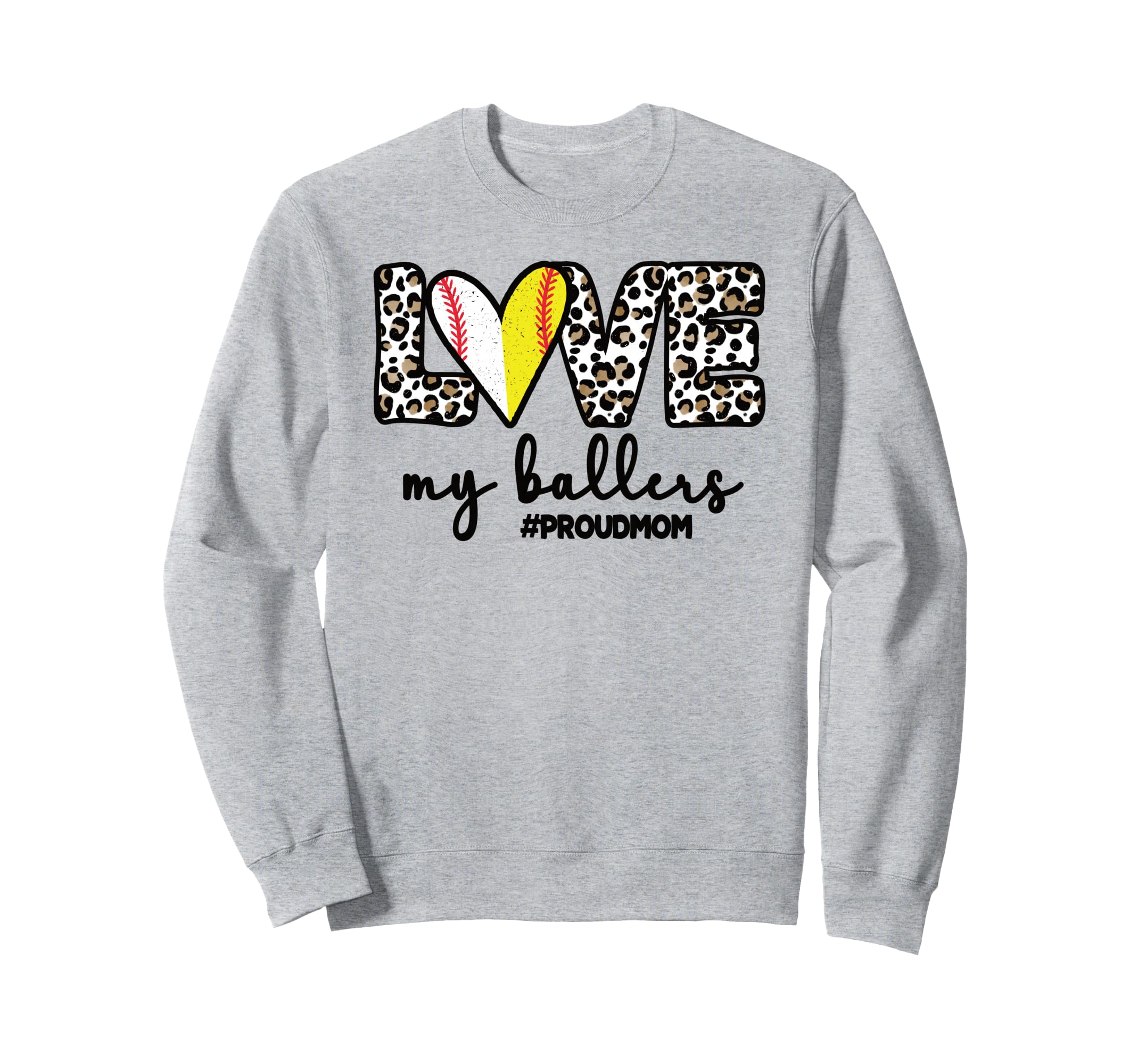 Proud Baller Mom Softball Baseball Sweatshirt - Custom Art Print Unisex - T-Shirt, Sweatshirt, Hoodie