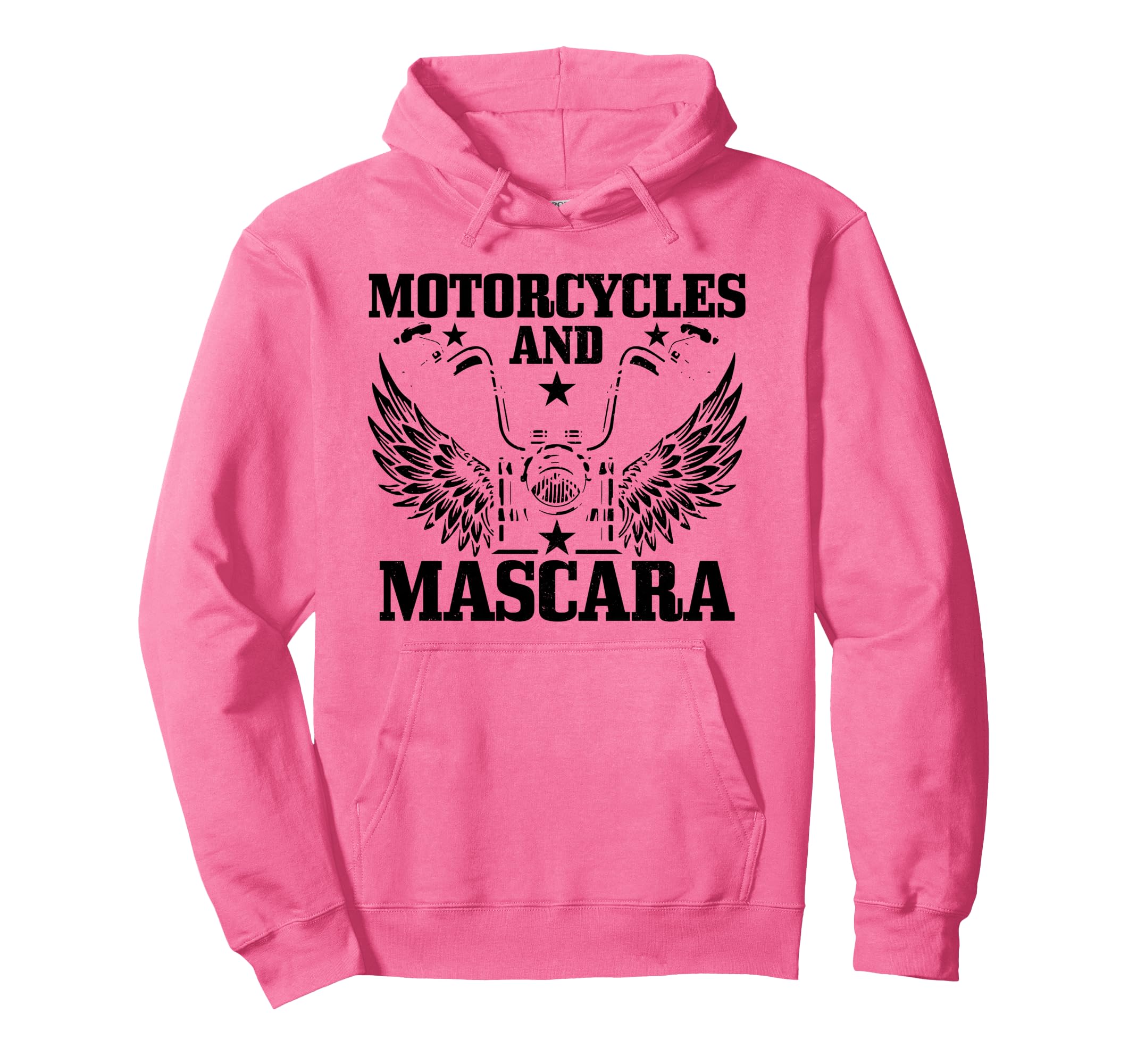 Motorcycles And Mascara Biker Funny Hoodie - Fun Novelty Design for Adults - T-Shirt, Sweatshirt, Hoodie