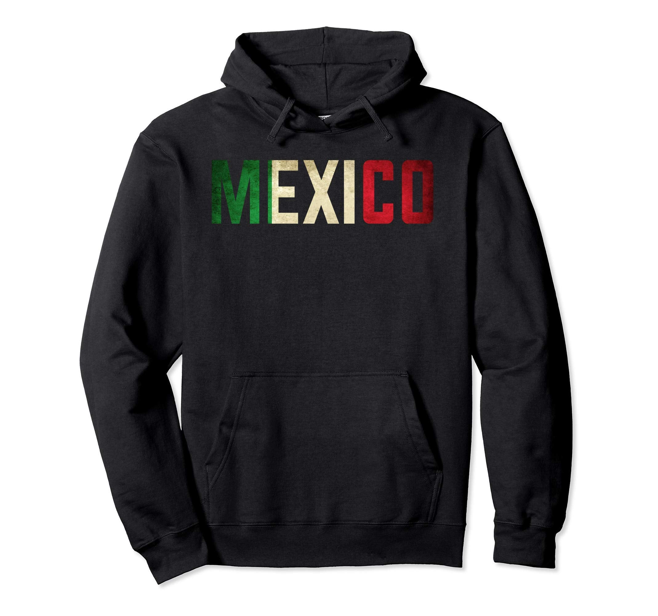 Mexico Mexican Flag Distressed Hoodie - Minimalist Print Men Women - T-Shirt, Sweatshirt, Hoodie