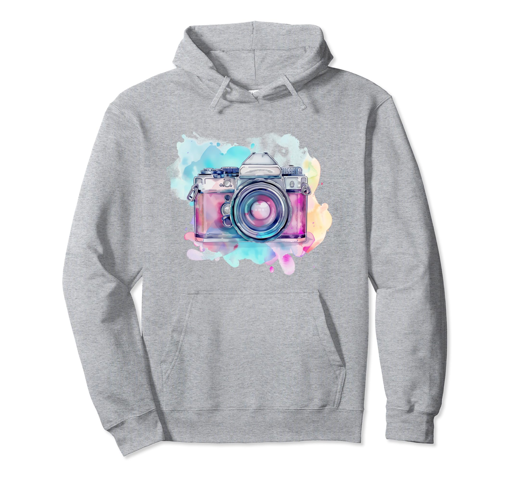 Camera Photography Watercolor Art Hoodie - Casual Everyday Wear Unisex - T-Shirt, Sweatshirt, Hoodie