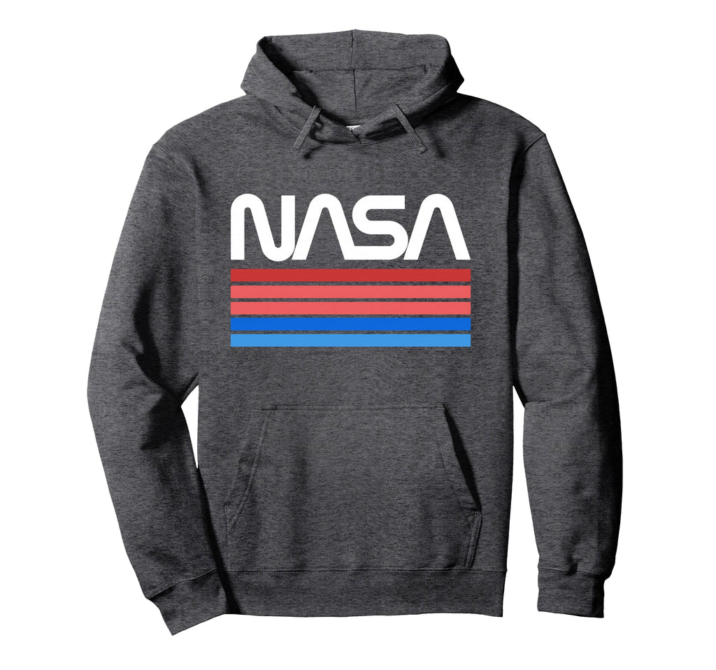 Nasa Stripe Worm Logo Hoodie - Aesthetic Graphic Men Women - T-Shirt, Sweatshirt, Hoodie