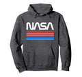 Nasa Stripe Worm Logo Hoodie - Aesthetic Graphic Men Women - T-Shirt, Sweatshirt, Hoodie