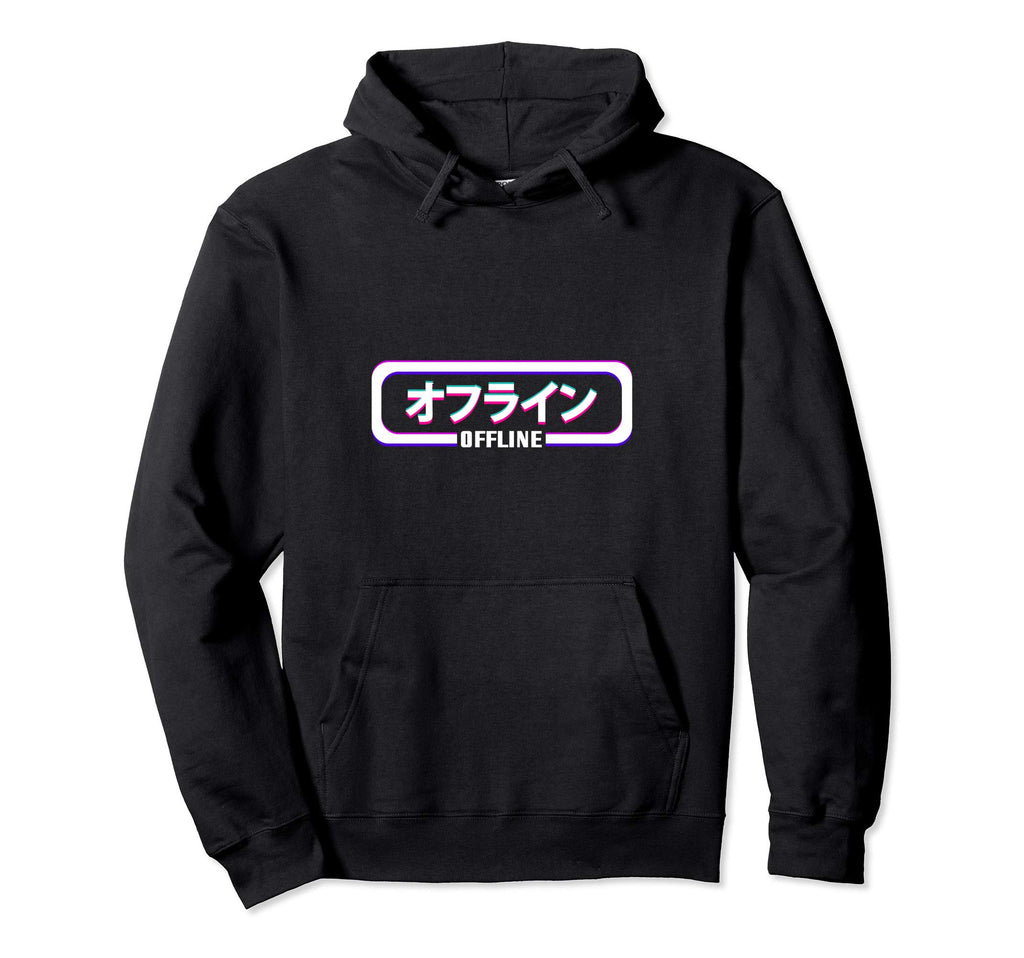 Vaporwave Aesthetic Offline Japanese Hoodie - Fun Novelty Design Men Women - T-Shirt, Sweatshirt, Hoodie