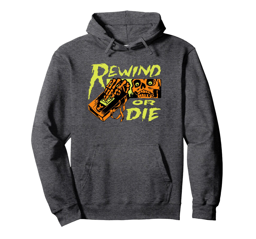 Vhs Video Tape Horror Punk Rewind Or Hoodie - Custom Art Print for Adults - T-Shirt, Sweatshirt, Hoodie
