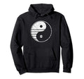 Minimalist White Yin Yang Distressed Hoodie - Custom Art Print Men Women - T-Shirt, Sweatshirt, Hoodie