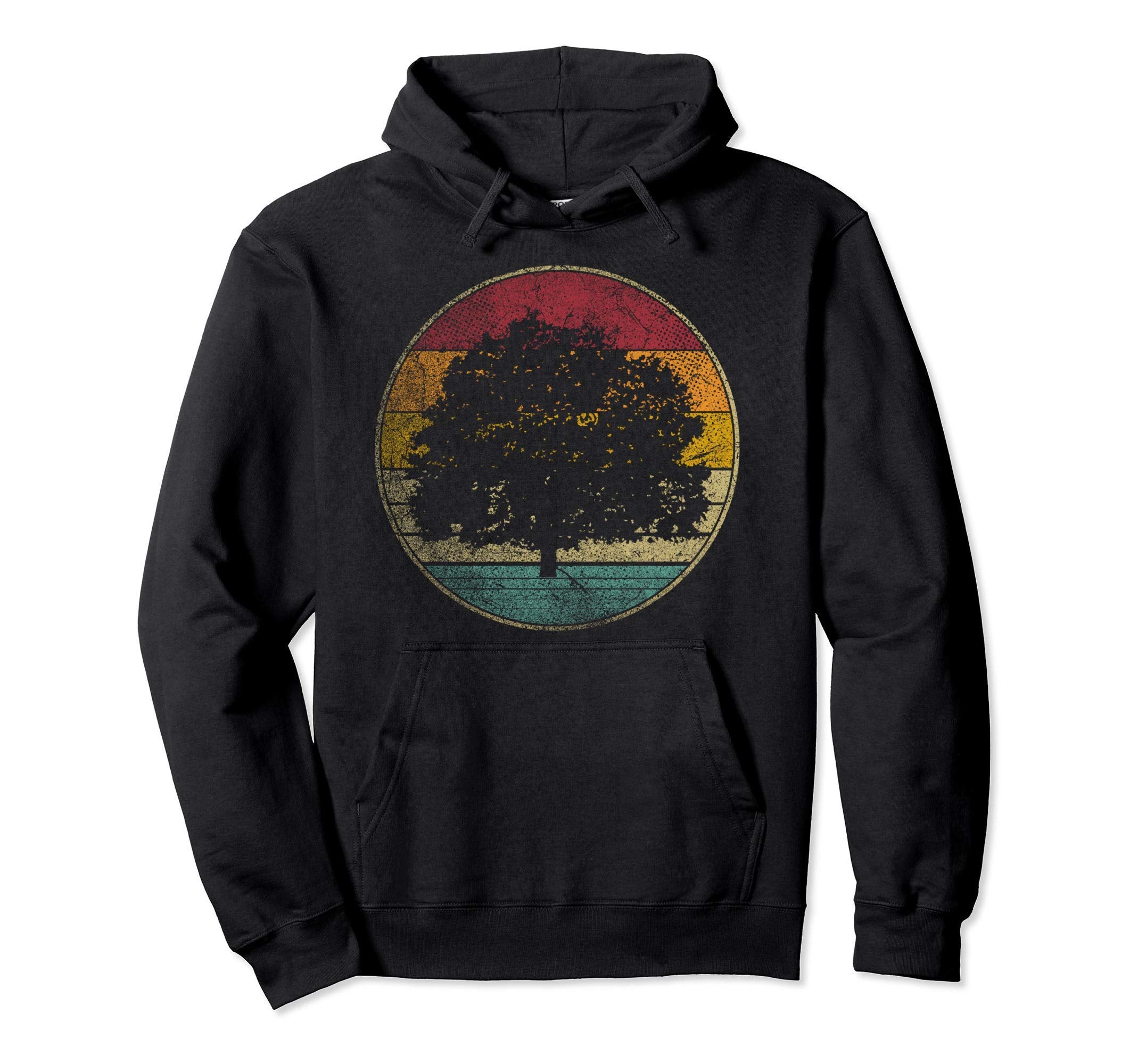 Tree Nature Outdoors Distressed Hoodie - Minimalist Print Men Women - T-Shirt, Sweatshirt, Hoodie