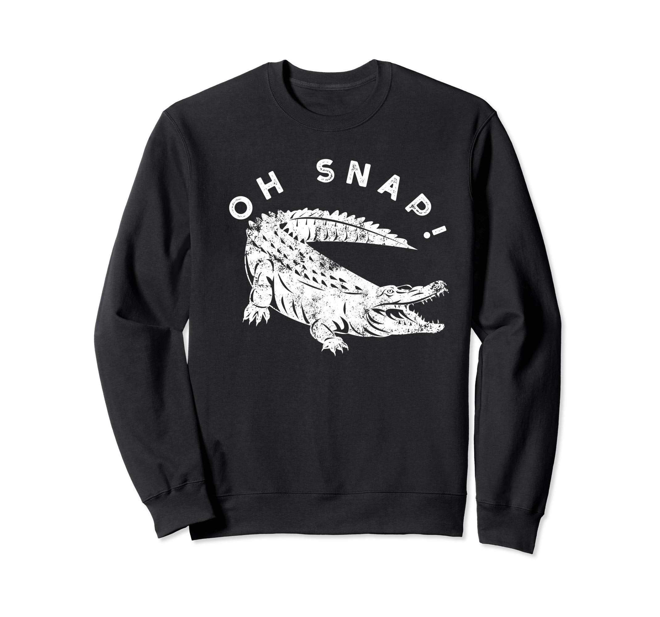 Oh Snap Distressed Alligator Sweatshirt - Fun Novelty Design Unisex - T-Shirt, Sweatshirt, Hoodie