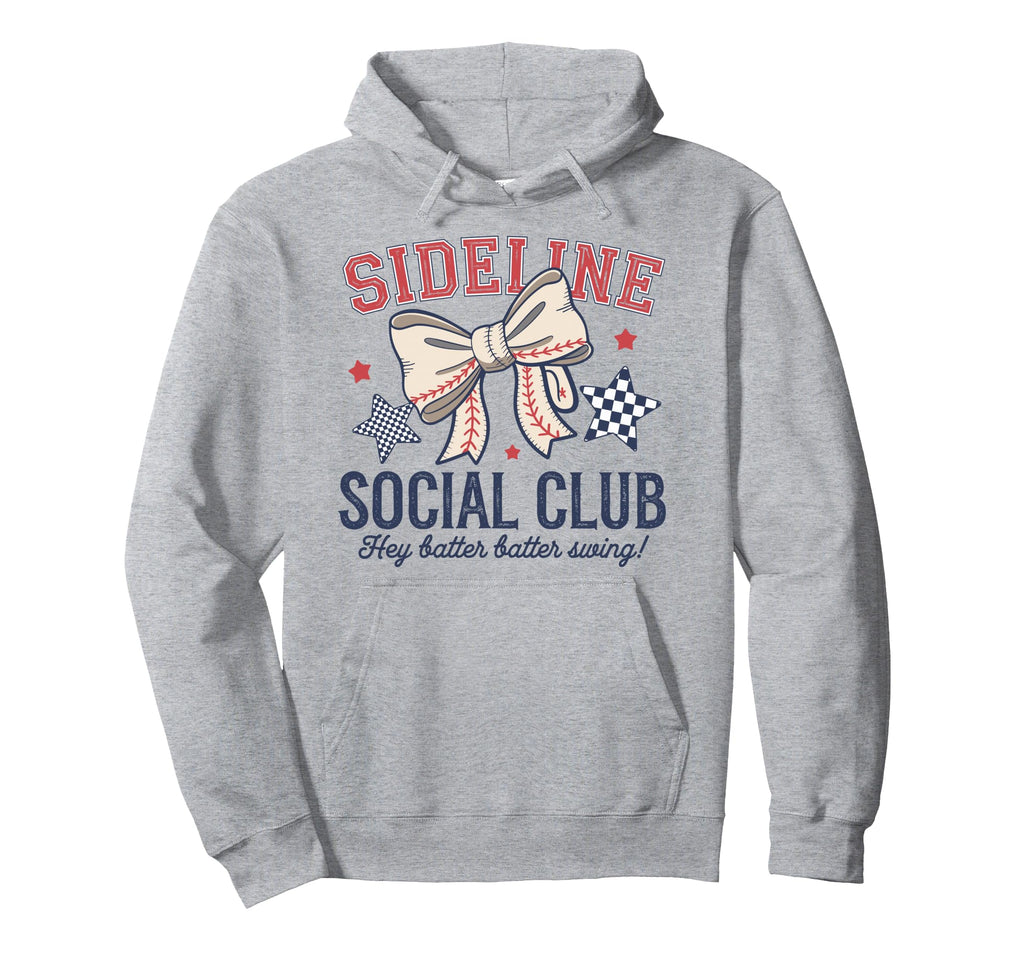 Funny Baseball Sideline Social Club Hoodie - Custom Art Print for Adults - T-Shirt, Sweatshirt, Hoodie