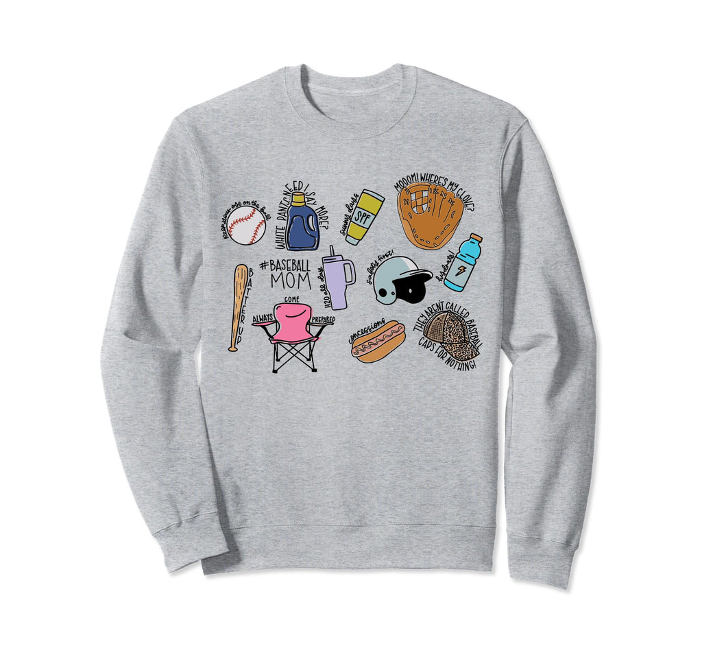 Baseball Mom Baseball Mama Sweatshirt - Novelty Apparel Men Women - T-Shirt, Sweatshirt, Hoodie