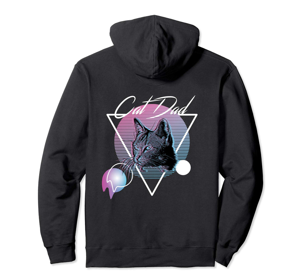 Cat Dad Vaporwave Aesthetic Art Hoodie - Novelty Apparel Unisex - T-Shirt, Sweatshirt, Hoodie