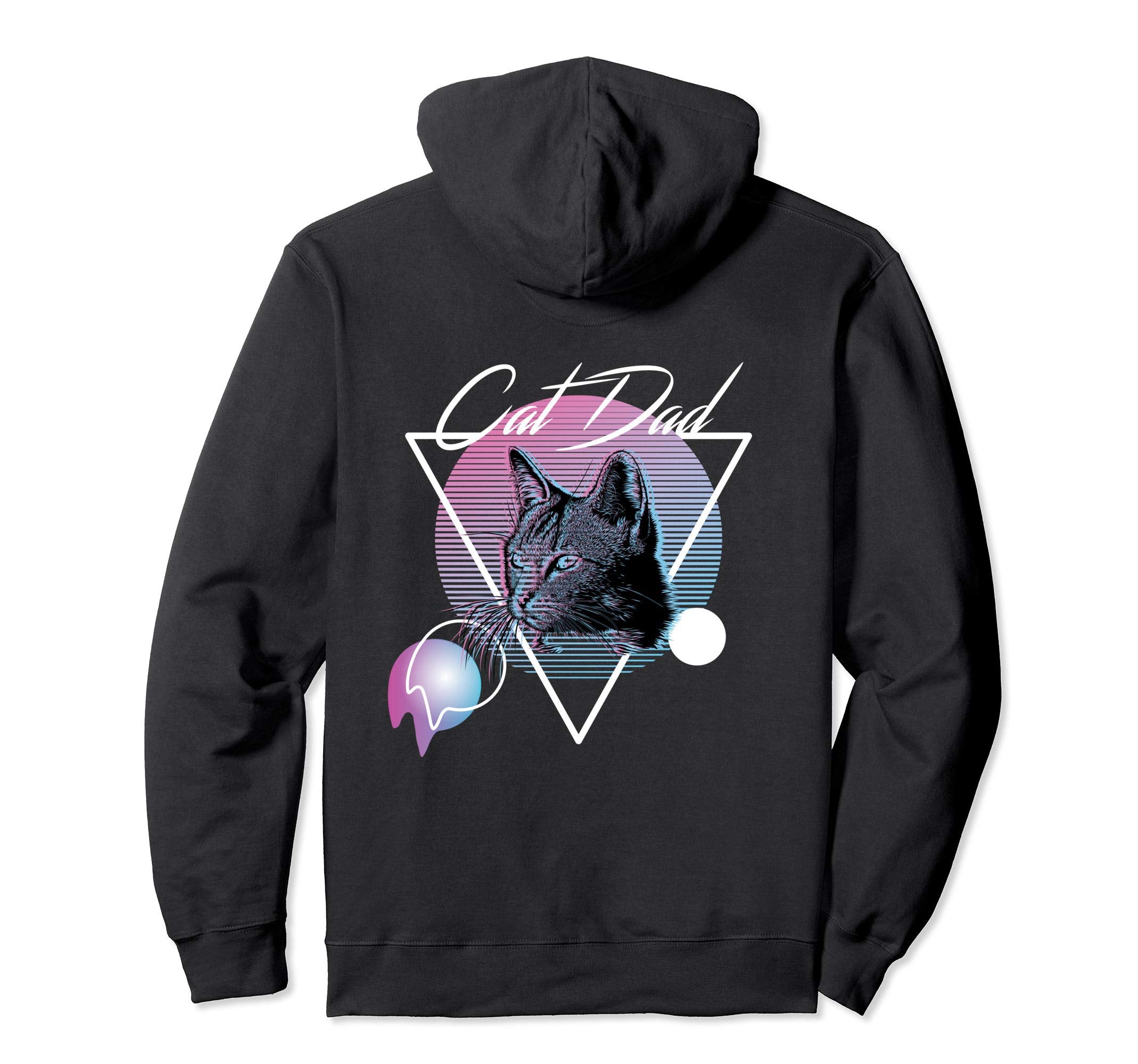 Cat Dad Vaporwave Aesthetic Art Hoodie - Novelty Apparel Unisex - T-Shirt, Sweatshirt, Hoodie