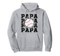 Baseball Papa Cracked Wall Family Hoodie - Casual Everyday Wear Men Women - T-Shirt, Sweatshirt, Hoodie