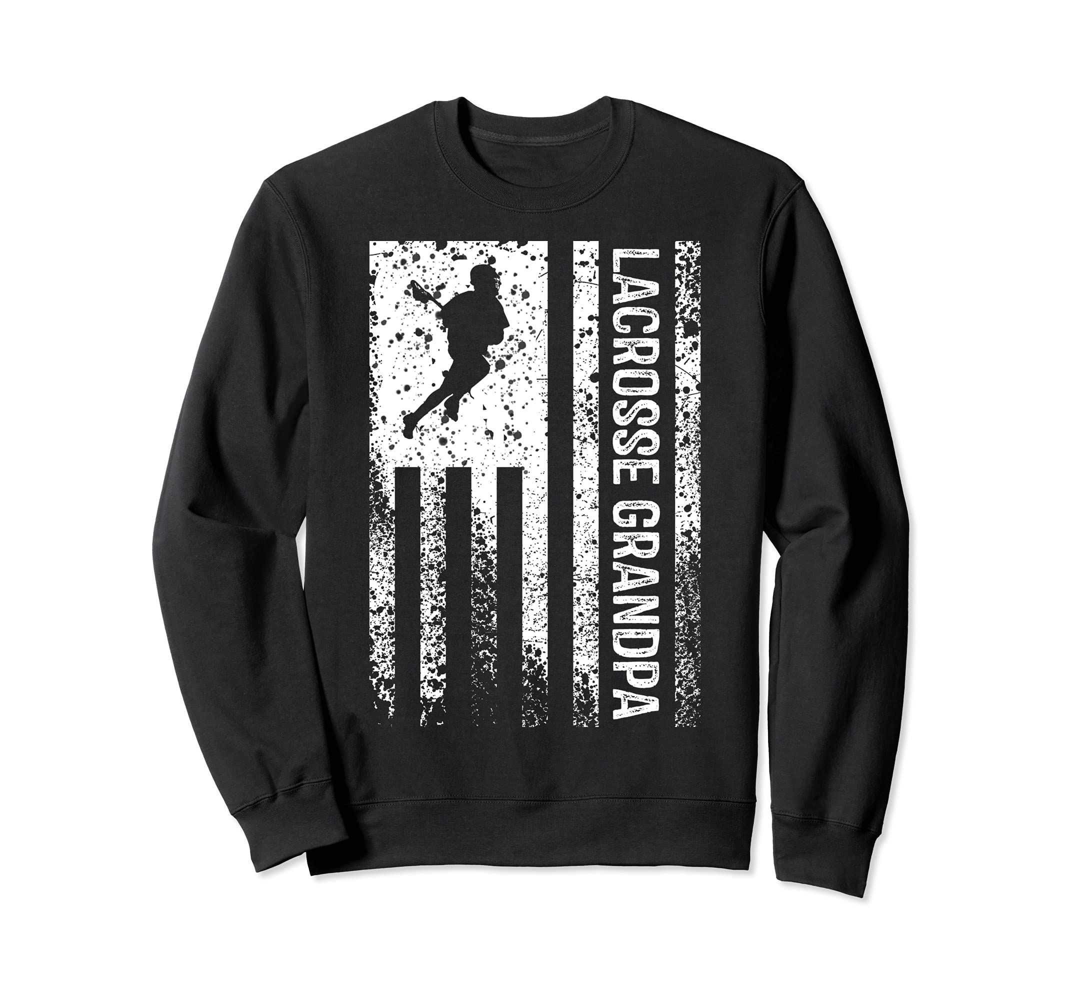 Lacrosse Grandpa Distressed Sweatshirt - Custom Art Print Men Women - T-Shirt, Sweatshirt, Hoodie