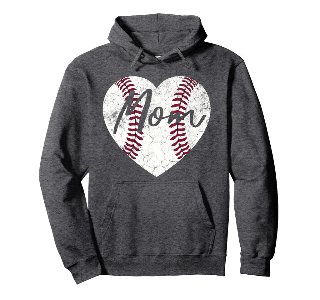 Baseball Softball Heart Mom Mothers Hoodie - Streetwear Style Men Women - T-Shirt, Sweatshirt, Hoodie