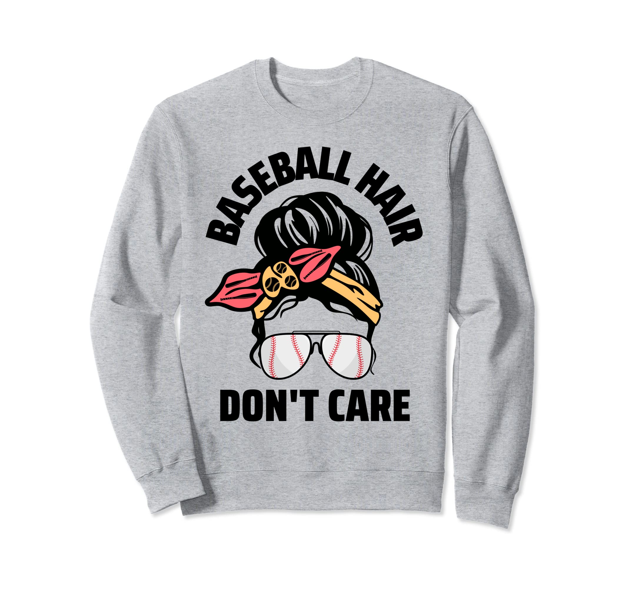 Baseball Hair Dont Care Baseball Sweatshirt - Custom Art Print Men Women - T-Shirt, Sweatshirt, Hoodie