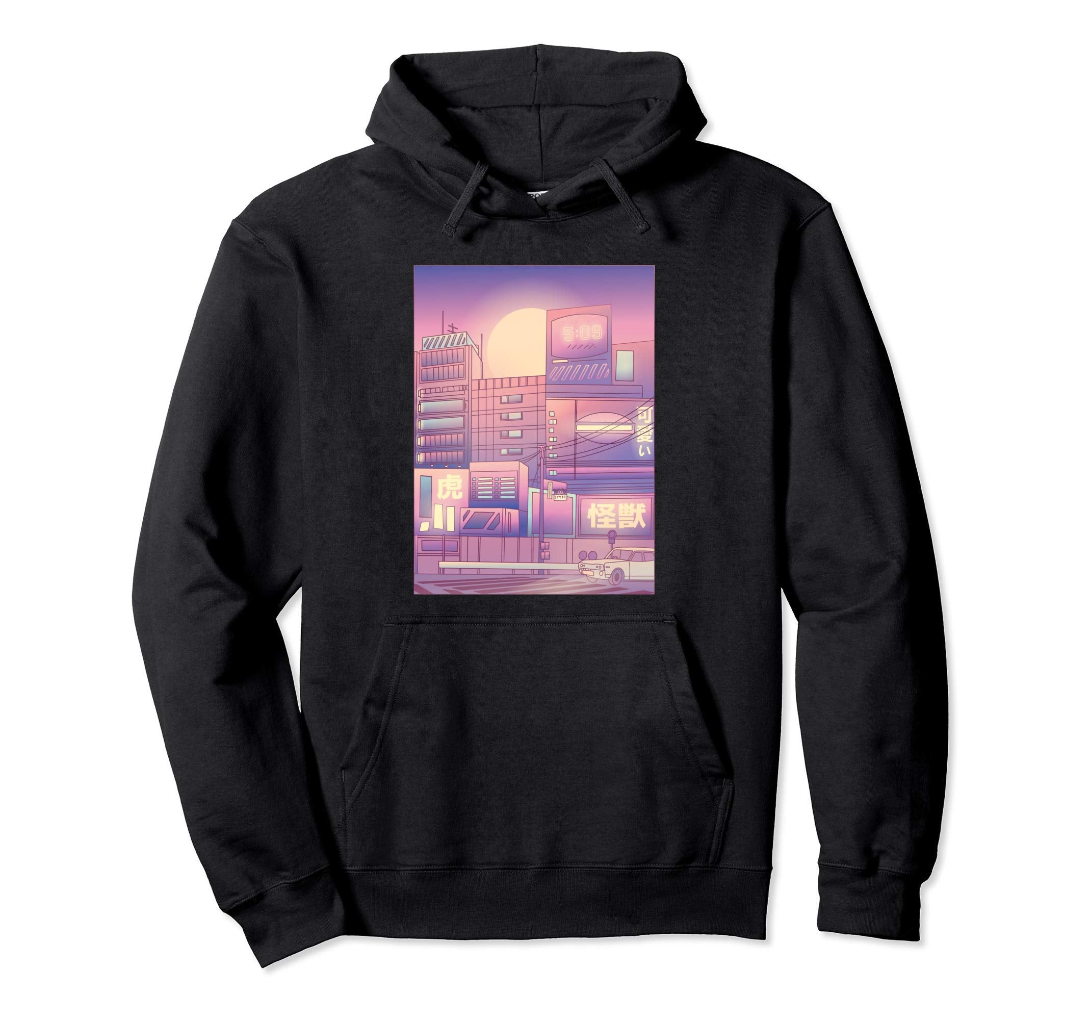 Tokyo Vaporwave Aesthetic Japanese Hoodie - Fun Novelty Design Men Women - T-Shirt, Sweatshirt, Hoodie