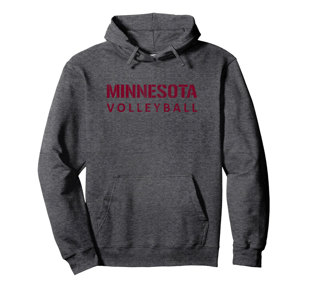 Minnesota Volleyball Block Distressed Hoodie - Streetwear Style Unisex - T-Shirt, Sweatshirt, Hoodie