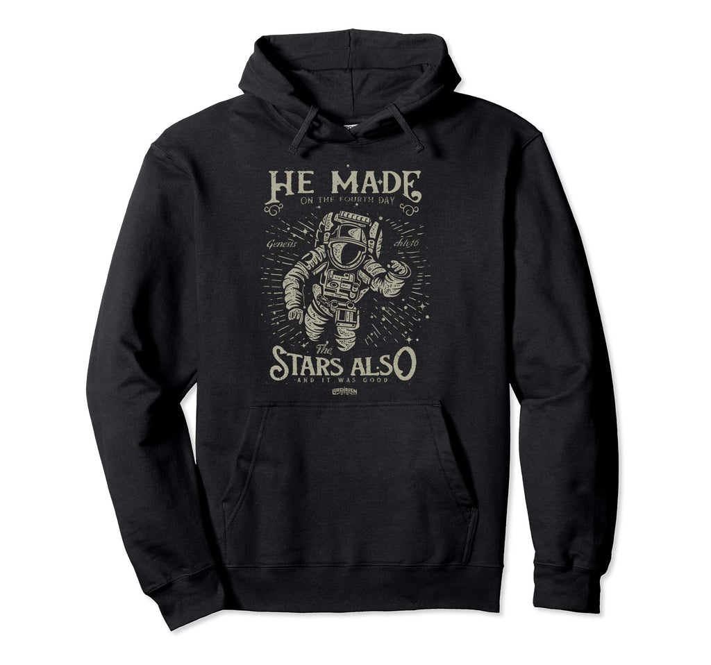He Made Stars Also Distressed Hoodie - Aesthetic Graphic for Adults - T-Shirt, Sweatshirt, Hoodie