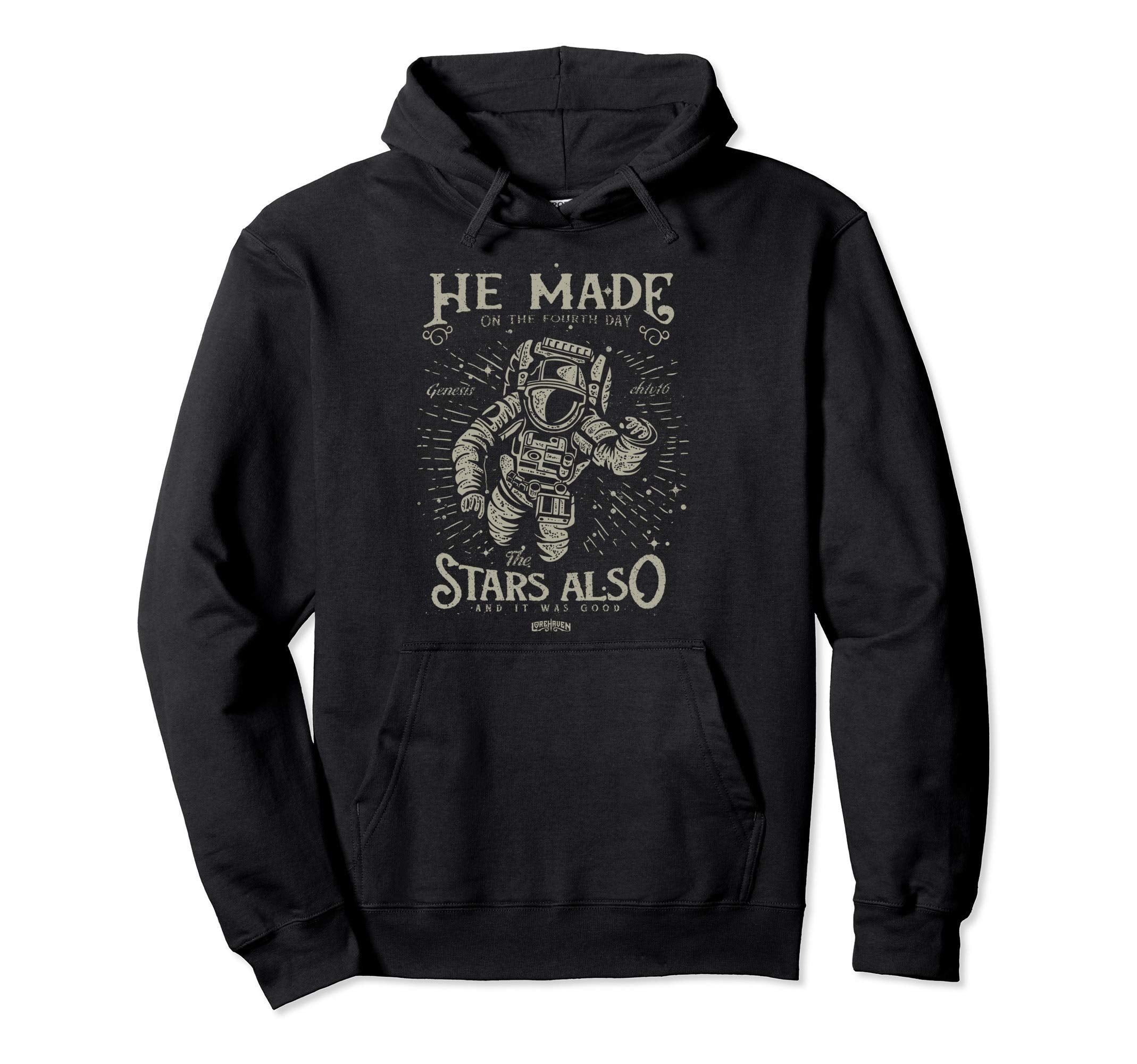 He Made Stars Also Distressed Hoodie - Aesthetic Graphic for Adults - T-Shirt, Sweatshirt, Hoodie