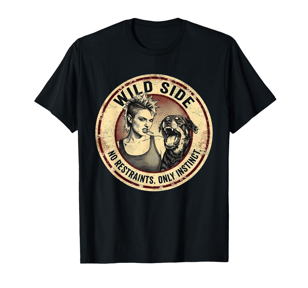 Punk And Dog 90S Grunge Badge Patch T-Shirt - Streetwear Style Unisex - T-Shirt, Sweatshirt, Hoodie