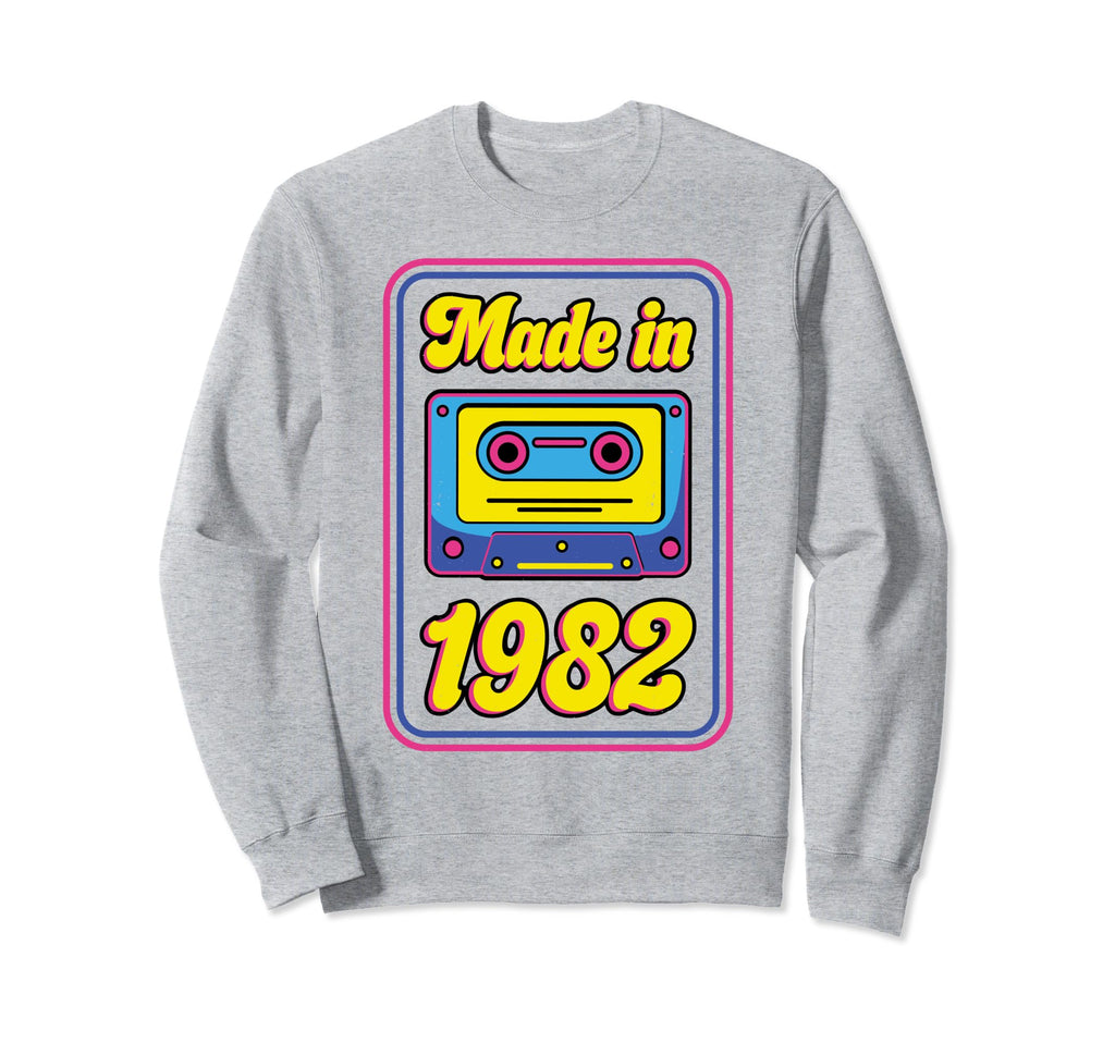 Made 1982 80S Music Cassette Sweatshirt - Casual Everyday Wear for Adults - T-Shirt, Sweatshirt, Hoodie