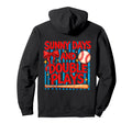 Sunny Days And Double Plays Baseball Hoodie - Trendy Graphic Men Women - T-Shirt, Sweatshirt, Hoodie
