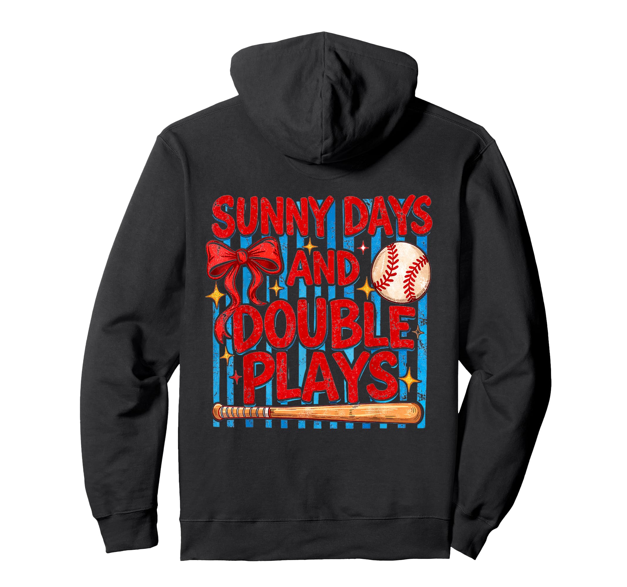 Sunny Days And Double Plays Baseball Hoodie - Trendy Graphic Men Women - T-Shirt, Sweatshirt, Hoodie