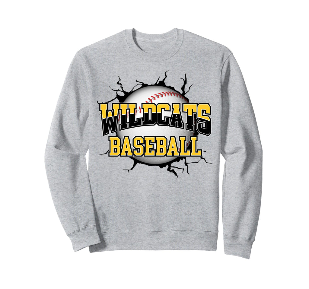 Wildcats Baseball Mom Yellow Wildcat Sweatshirt - Custom Art Print Unisex - T-Shirt, Sweatshirt, Hoodie