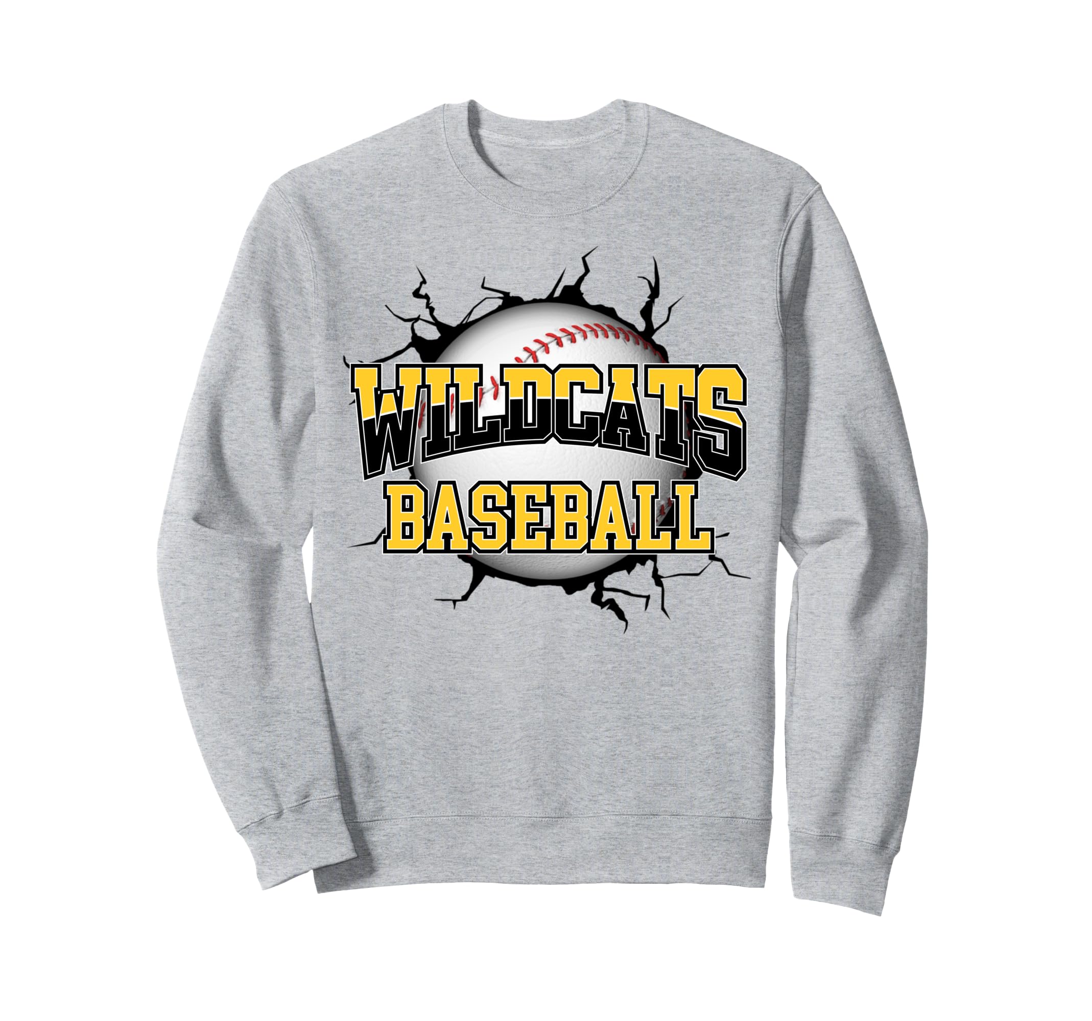 Wildcats Baseball Mom Yellow Wildcat Sweatshirt - Custom Art Print Unisex - T-Shirt, Sweatshirt, Hoodie