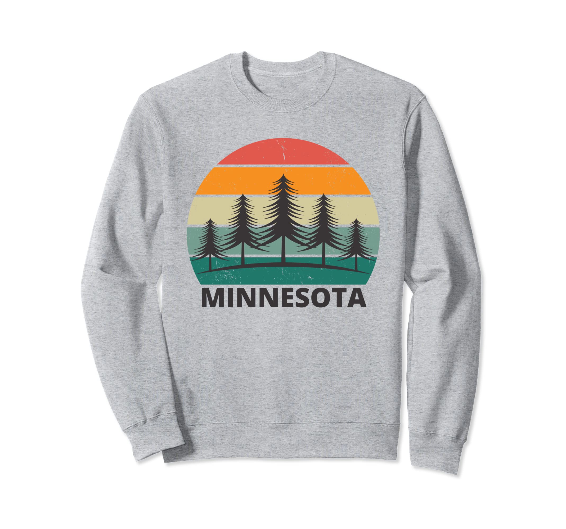 Distressed Minnesota Cedar Trees Sweatshirt - Aesthetic Graphic for Adults - T-Shirt, Sweatshirt, Hoodie