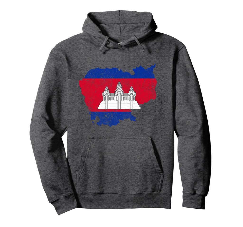 Cambodian Map And Flag Souvenir Hoodie - Streetwear Style Men Women - T-Shirt, Sweatshirt, Hoodie