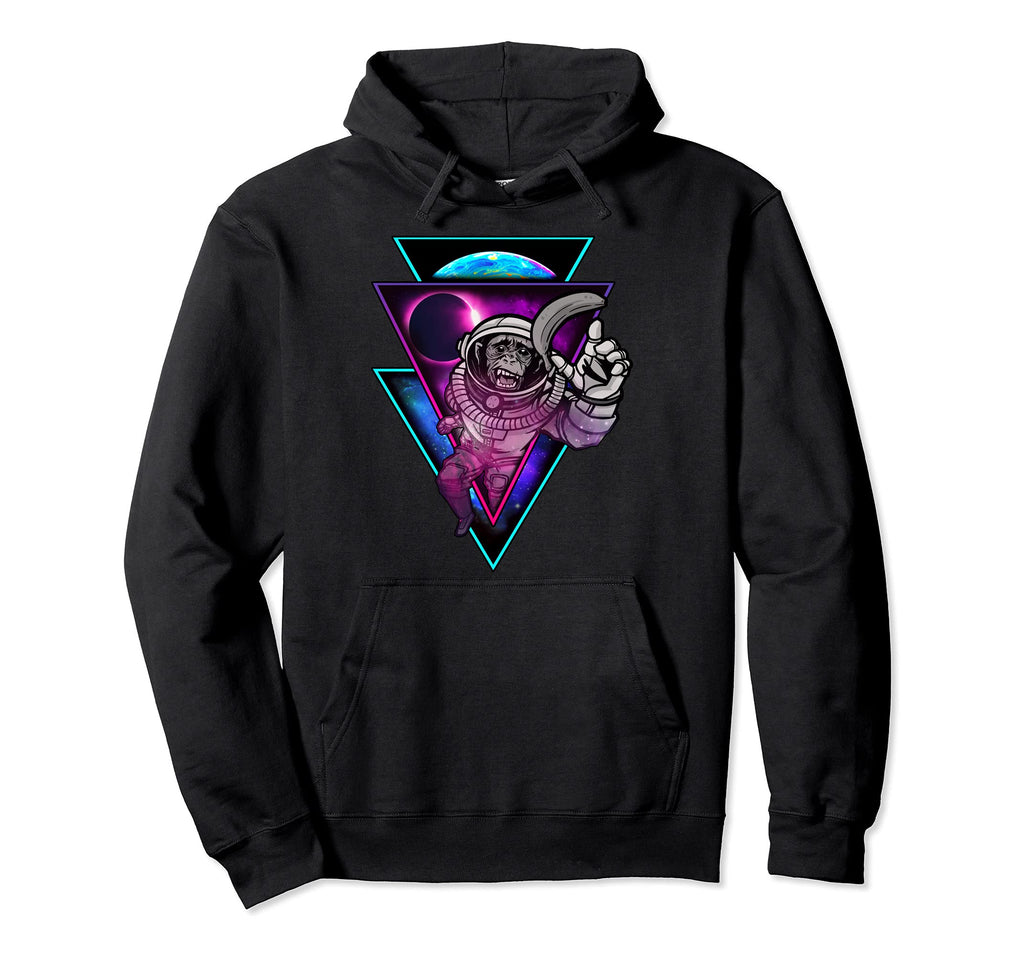 Vaporwave Astronaut Space Art Monkey Hoodie - Custom Art Print Unisex - T-Shirt, Sweatshirt, Hoodie