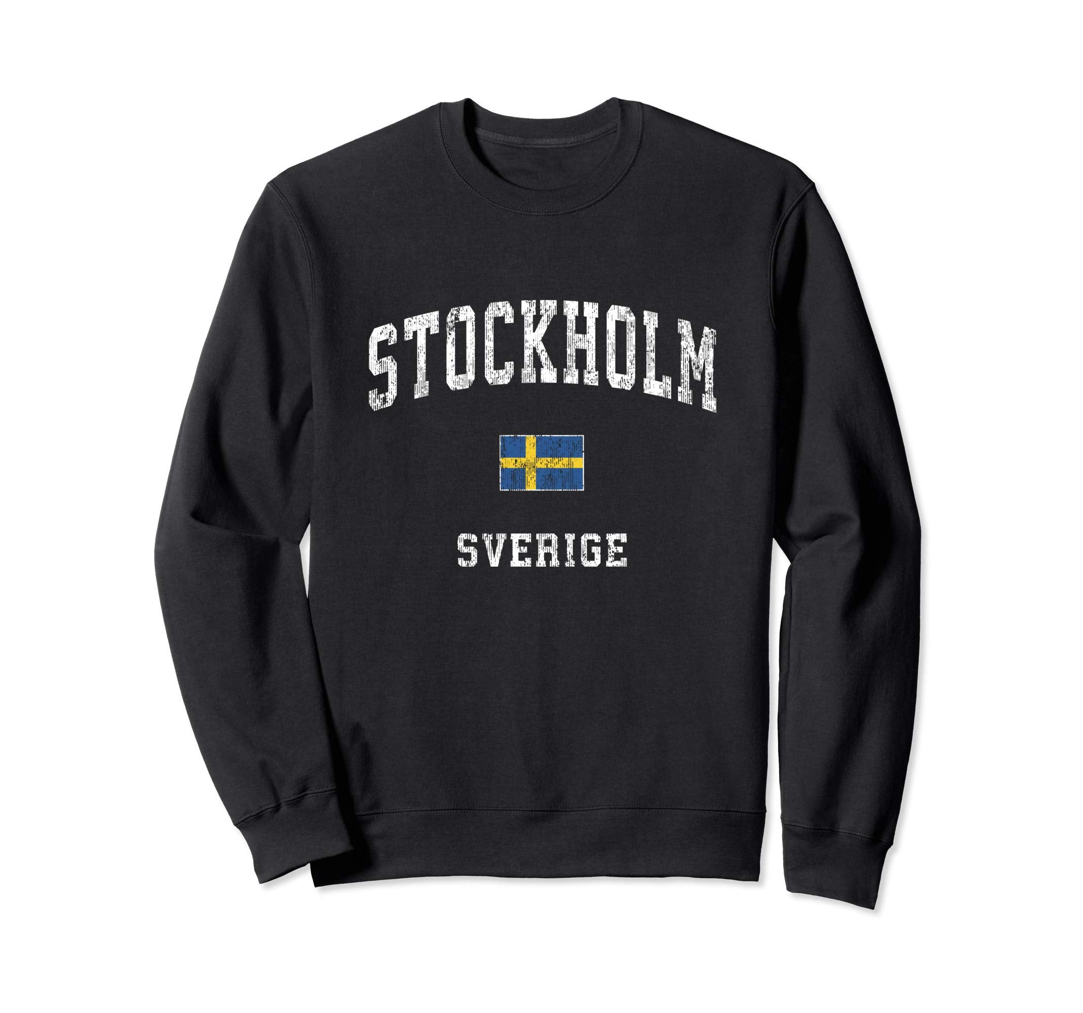 Stockholm Sweden Sverige Athletic Sweatshirt - Trendy Graphic Men Women - T-Shirt, Sweatshirt, Hoodie