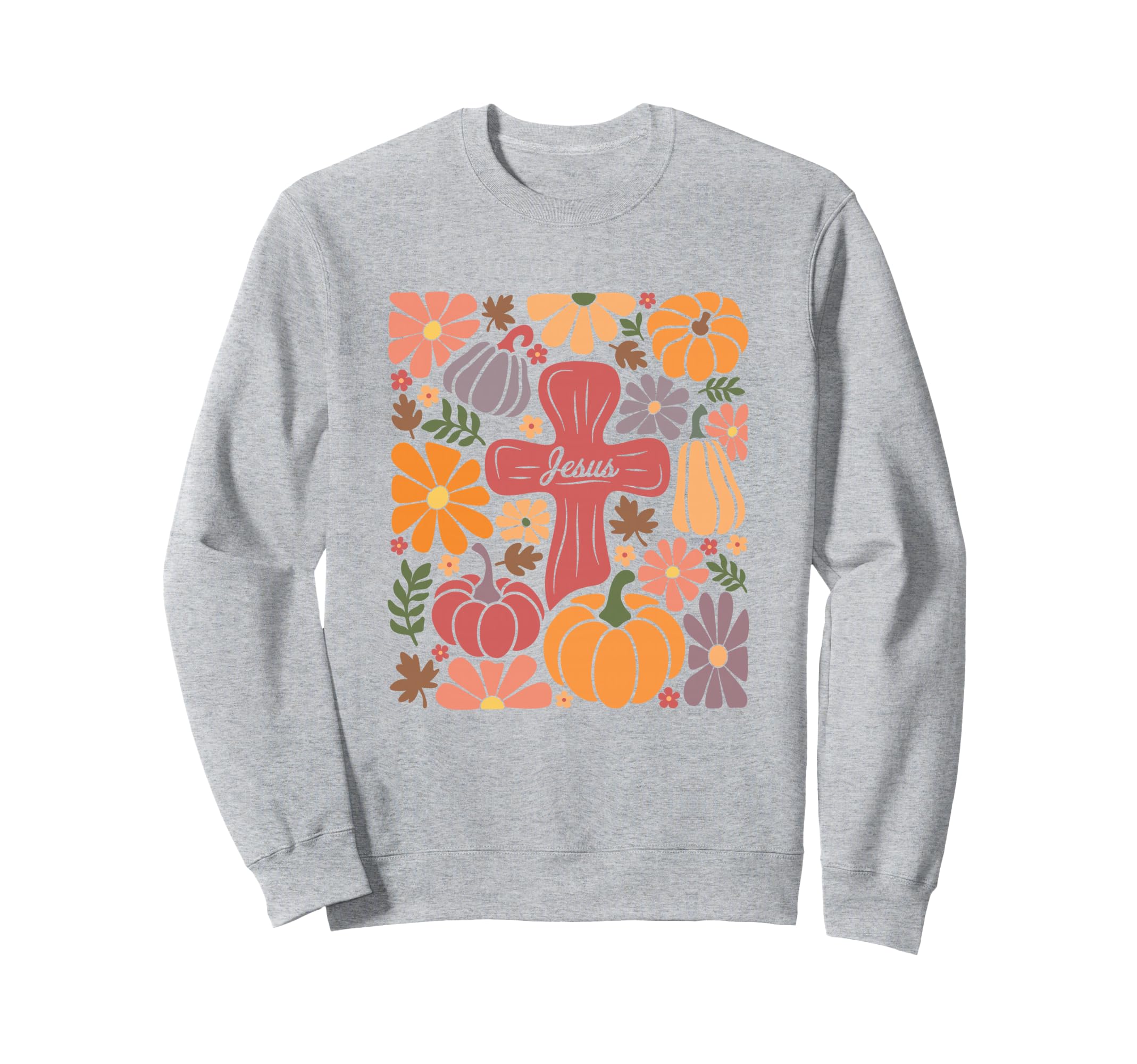 Jesus Christ Boho Fall Flower Sweatshirt - Fun Novelty Design Men Women - T-Shirt, Sweatshirt, Hoodie