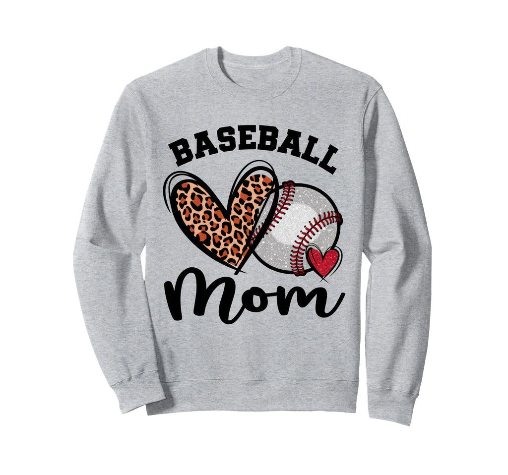 Leopard American Baseball Mom Mama Sweatshirt - Novelty Apparel Unisex - T-Shirt, Sweatshirt, Hoodie