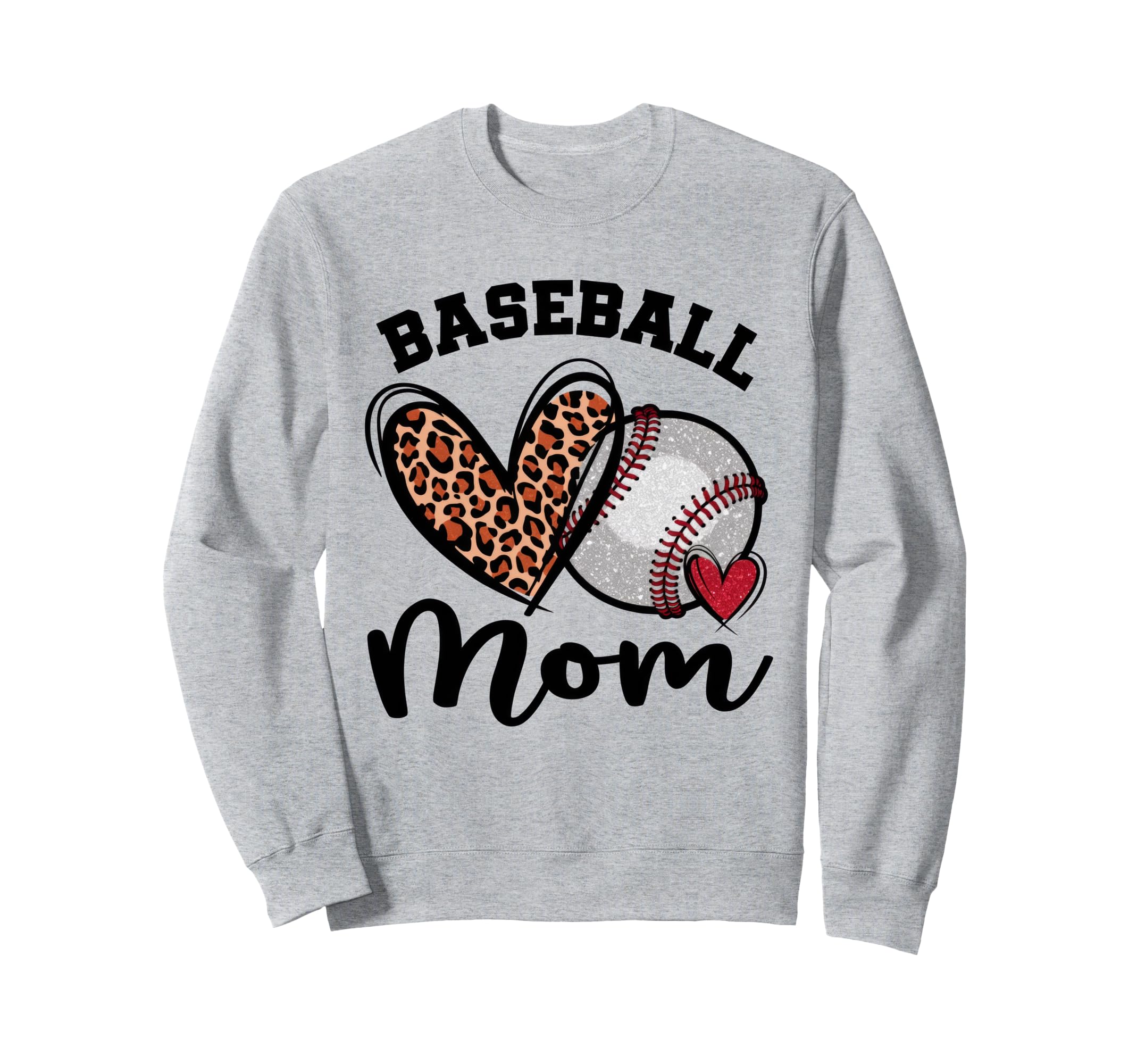 Leopard American Baseball Mom Mama Sweatshirt - Novelty Apparel Unisex - T-Shirt, Sweatshirt, Hoodie