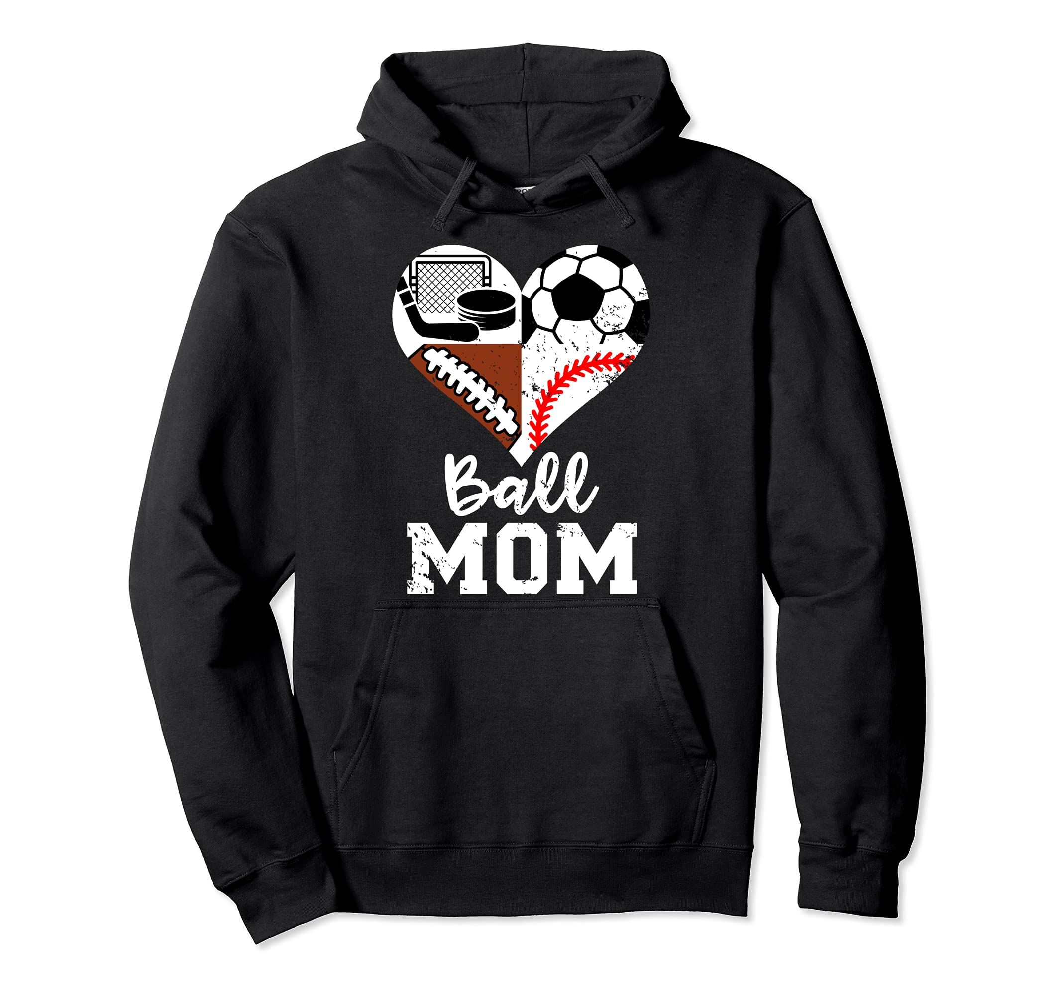 Ball Mom Funny Soccer Football Hoodie - Minimalist Print for Adults - T-Shirt, Sweatshirt, Hoodie