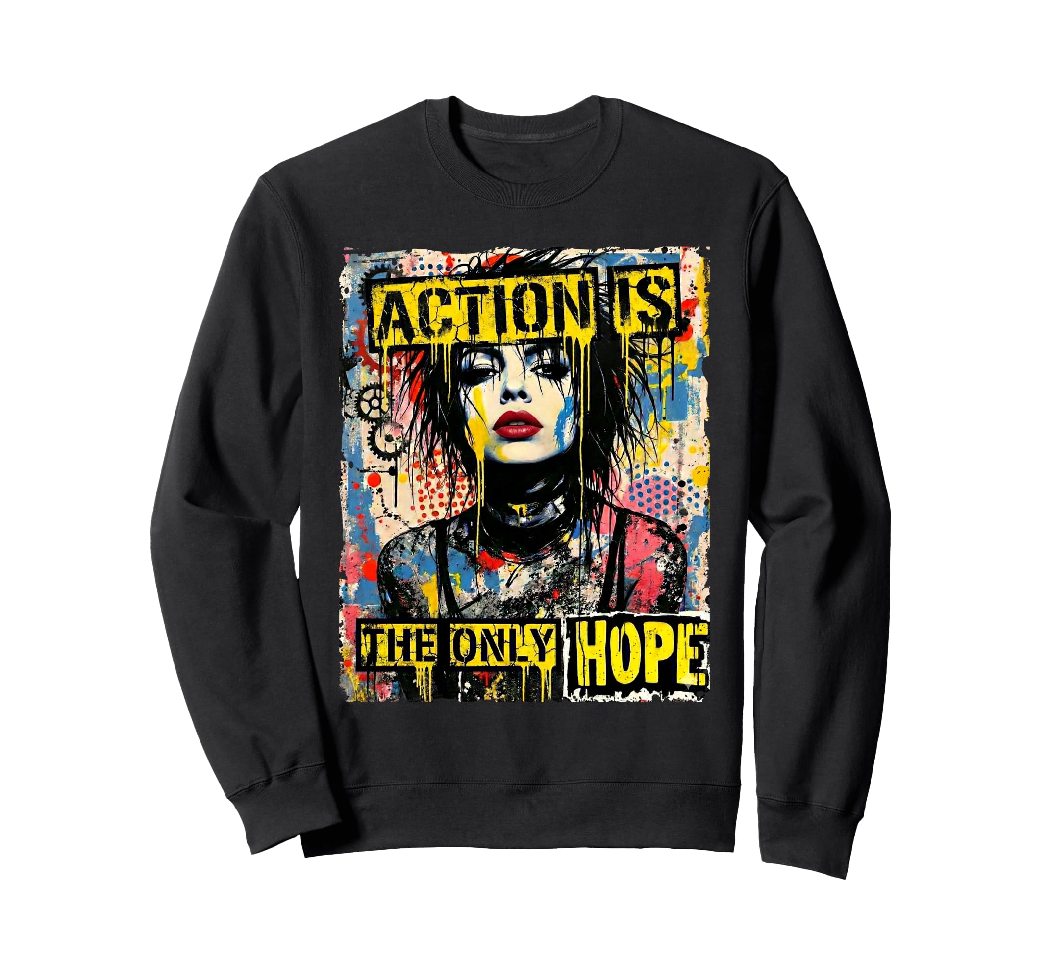Punk Colorful 90S Grunge Graffiti Sweatshirt - Novelty Apparel for Adults - T-Shirt, Sweatshirt, Hoodie