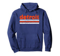 Detroit Michigan Three Stripe Hoodie - Casual Everyday Wear for Adults - T-Shirt, Sweatshirt, Hoodie