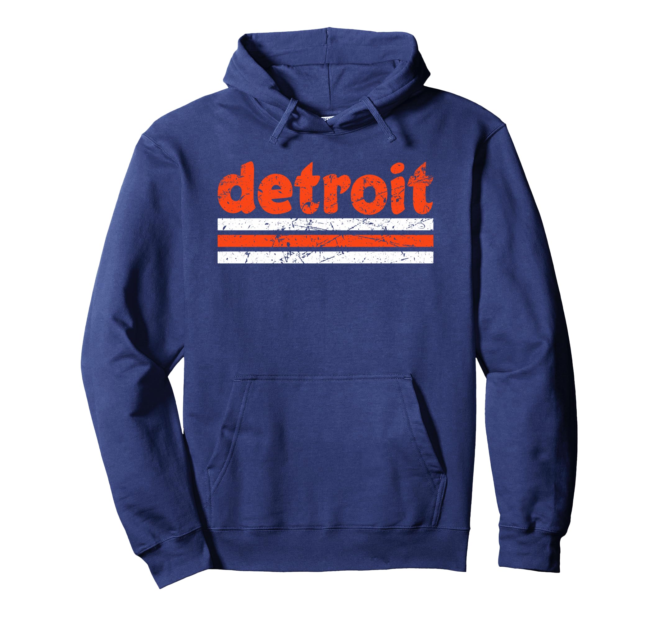 Detroit Michigan Three Stripe Hoodie - Casual Everyday Wear for Adults - T-Shirt, Sweatshirt, Hoodie