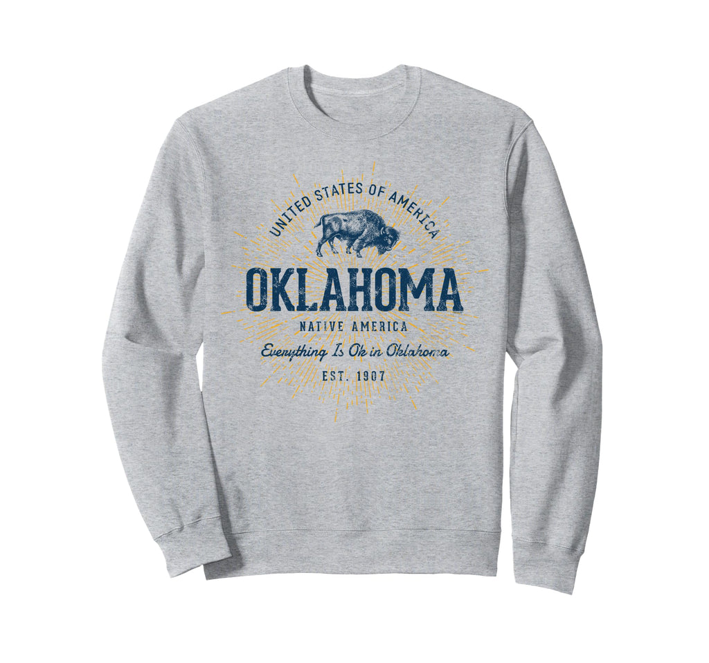 State Oklahoma Sweatshirt - Novelty Apparel for Adults - T-Shirt, Sweatshirt, Hoodie