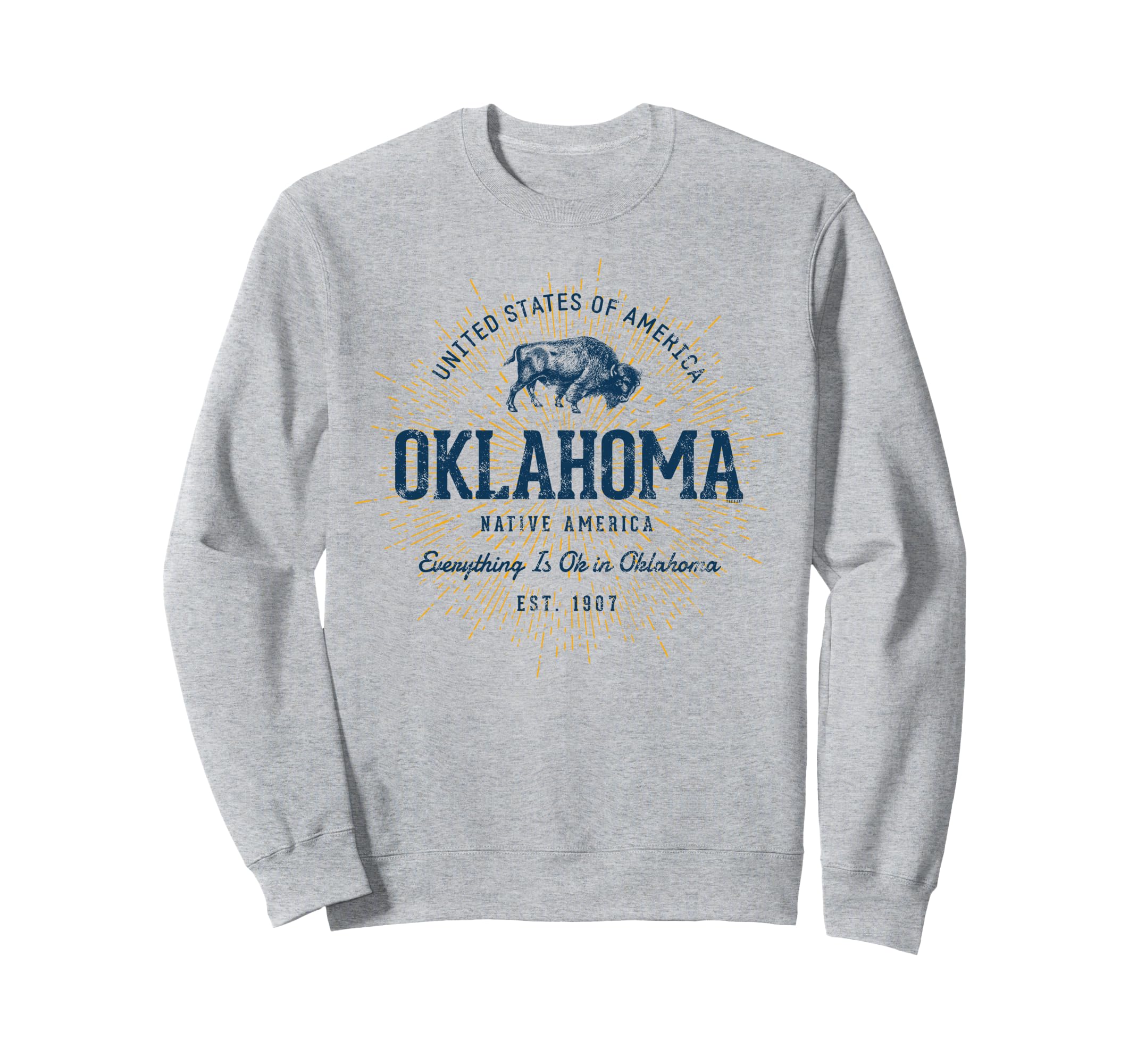 State Oklahoma Sweatshirt - Novelty Apparel for Adults - T-Shirt, Sweatshirt, Hoodie