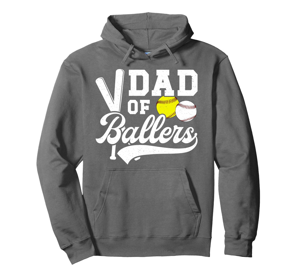 Dad Ballers Baseball Softball Dad Hoodie - Aesthetic Graphic for Adults - T-Shirt, Sweatshirt, Hoodie