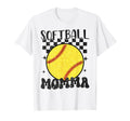 Softball Momma Game Day Mom Groovy T-Shirt - Minimalist Print Men Women - T-Shirt, Sweatshirt, Hoodie