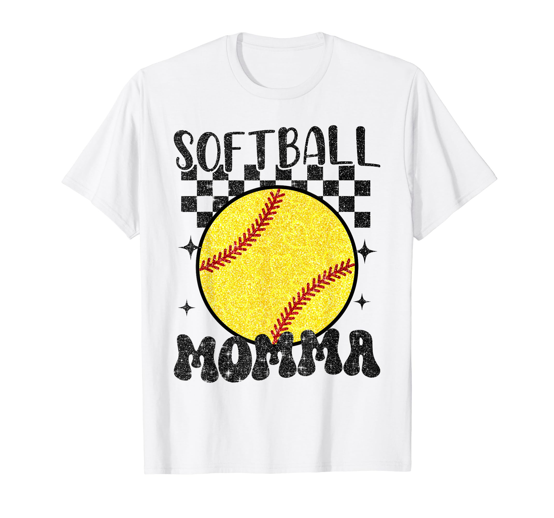 Softball Momma Game Day Mom Groovy T-Shirt - Minimalist Print Men Women - T-Shirt, Sweatshirt, Hoodie