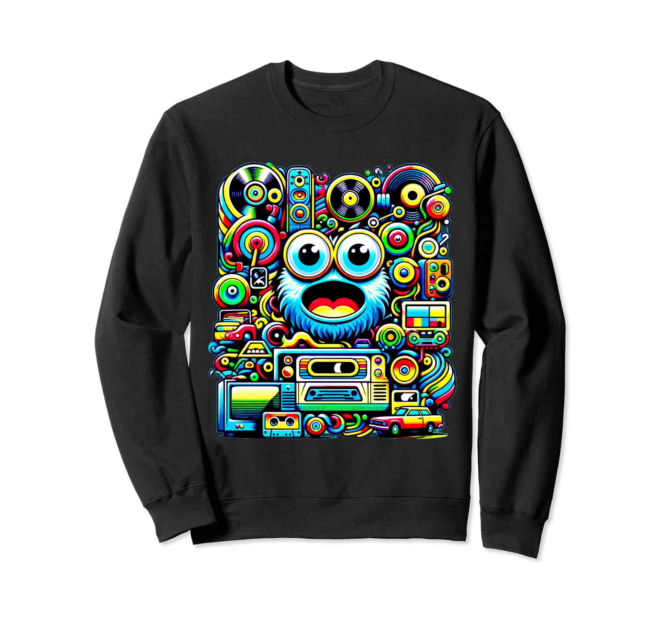 Chaotic 1980S Theme Cassette Tapes Sweatshirt - Custom Art Print Men Women - T-Shirt, Sweatshirt, Hoodie