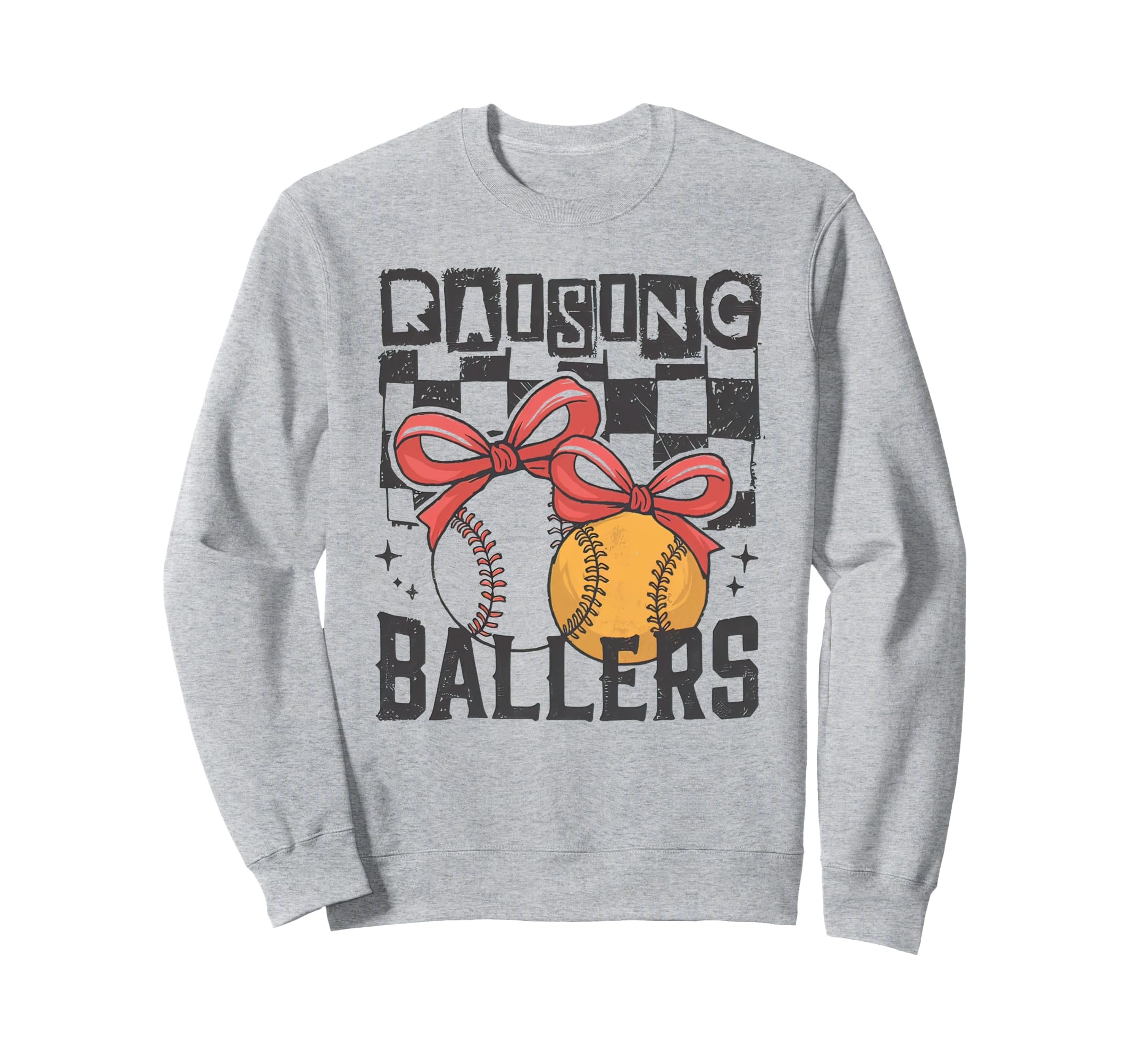 Softball Mom Raising Ballers Sweatshirt - Minimalist Print for Adults - T-Shirt, Sweatshirt, Hoodie