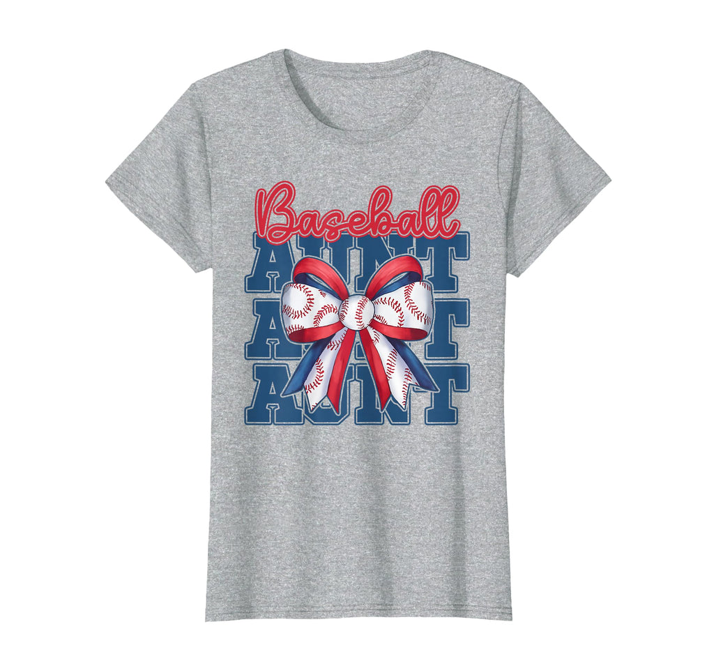 Baseball Aunt Coquette Bow Sport T-Shirt - Custom Art Print for Adults - T-Shirt, Sweatshirt, Hoodie