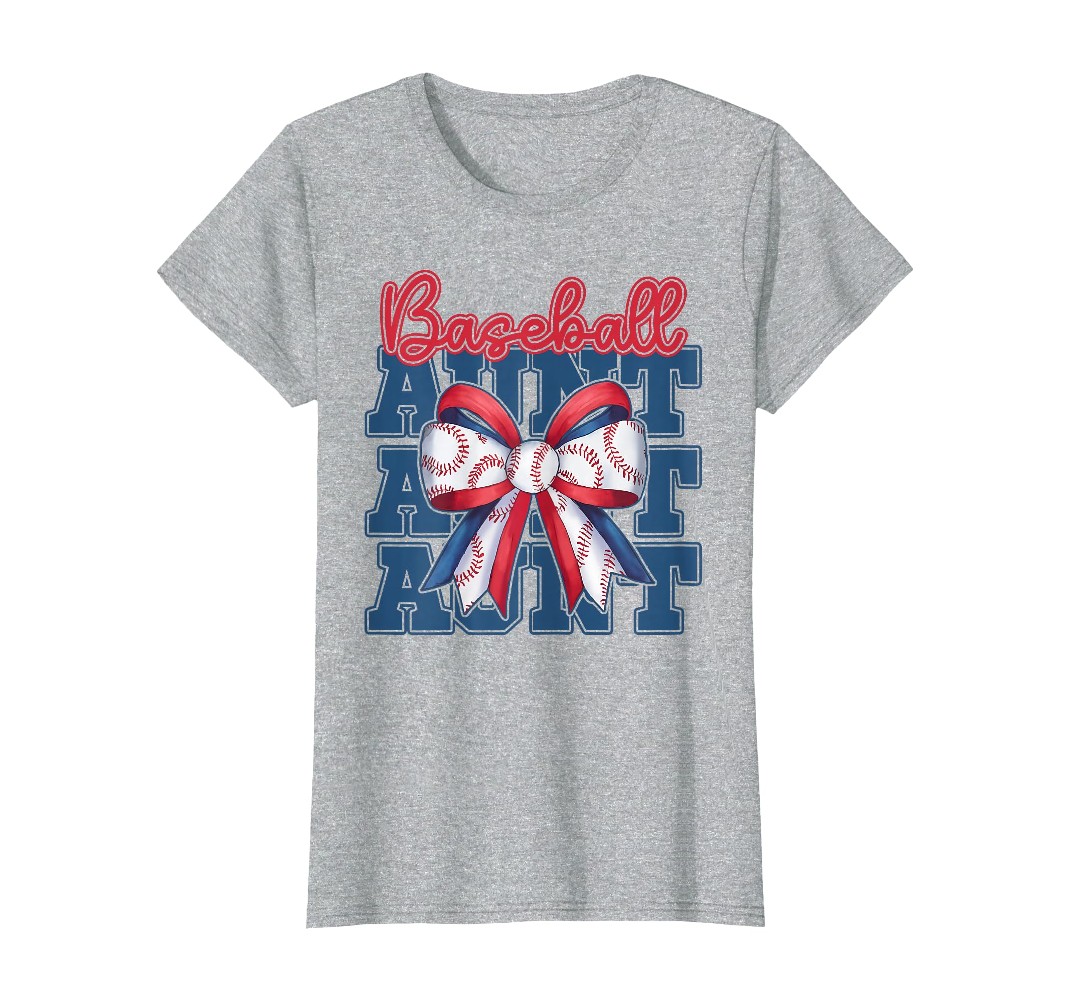 Baseball Aunt Coquette Bow Sport T-Shirt - Custom Art Print for Adults - T-Shirt, Sweatshirt, Hoodie